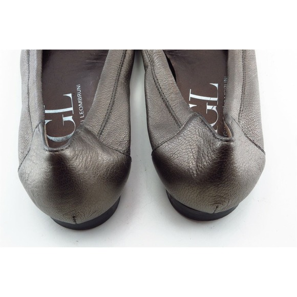 AGL Size 37 M Silver‎ Round Toe Ballet Flats Leather Women - Picture 5 of 7